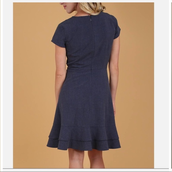 NWT ModCloth DownEast Grand Marquis Dress Heather Blue Fit & Flare Dress - Picture 11 of 11